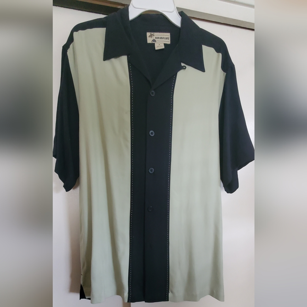 Havana Café Short Sleeve Button Silk Shirt